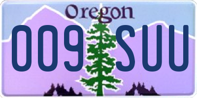 OR license plate 009SUU