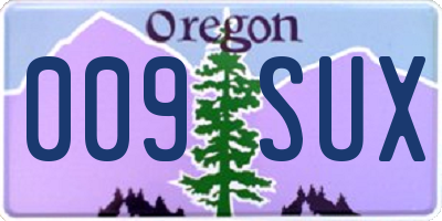 OR license plate 009SUX