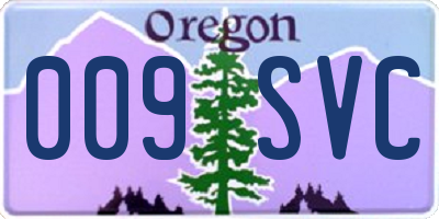 OR license plate 009SVC