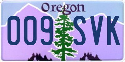 OR license plate 009SVK
