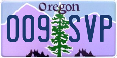 OR license plate 009SVP