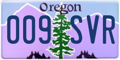 OR license plate 009SVR