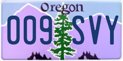OR license plate 009SVY