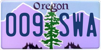 OR license plate 009SWA