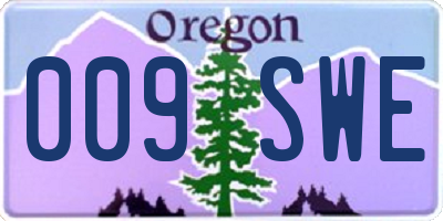 OR license plate 009SWE