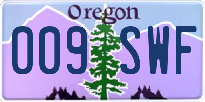 OR license plate 009SWF