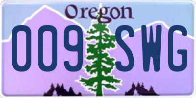 OR license plate 009SWG