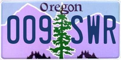 OR license plate 009SWR