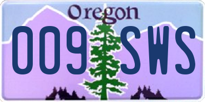 OR license plate 009SWS