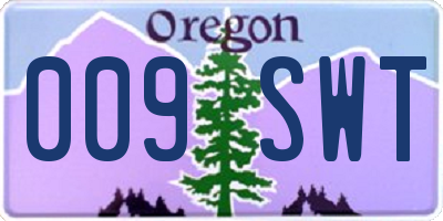 OR license plate 009SWT