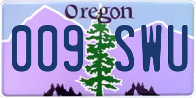 OR license plate 009SWU