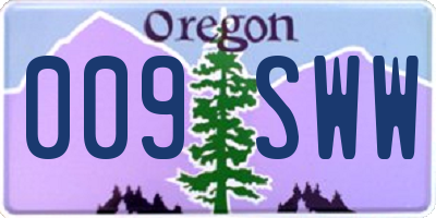 OR license plate 009SWW