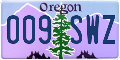OR license plate 009SWZ