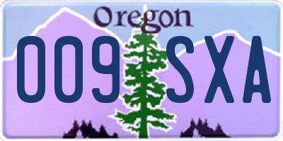 OR license plate 009SXA