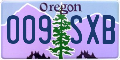 OR license plate 009SXB