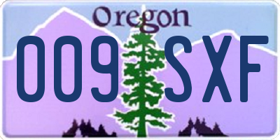 OR license plate 009SXF