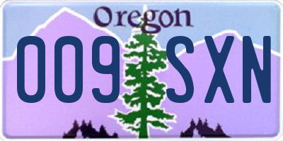 OR license plate 009SXN