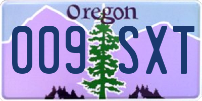 OR license plate 009SXT