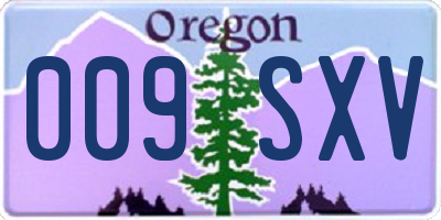 OR license plate 009SXV