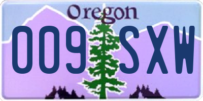 OR license plate 009SXW
