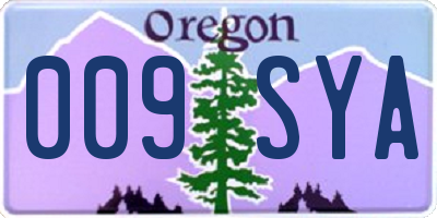 OR license plate 009SYA