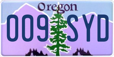 OR license plate 009SYD