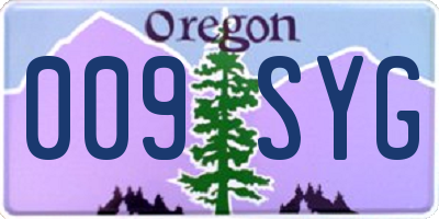 OR license plate 009SYG