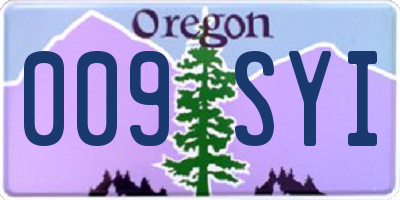 OR license plate 009SYI
