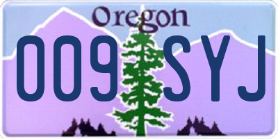 OR license plate 009SYJ