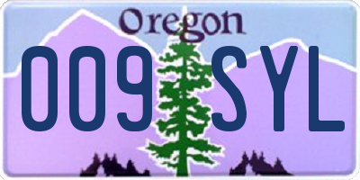 OR license plate 009SYL