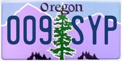 OR license plate 009SYP