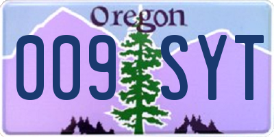 OR license plate 009SYT