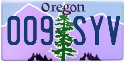OR license plate 009SYV