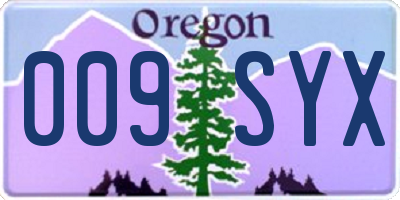 OR license plate 009SYX