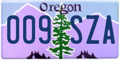 OR license plate 009SZA