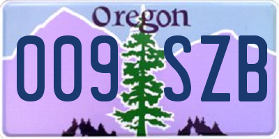 OR license plate 009SZB
