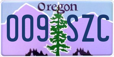 OR license plate 009SZC
