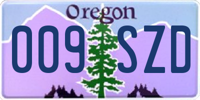 OR license plate 009SZD