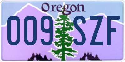 OR license plate 009SZF