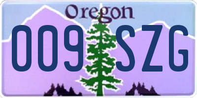 OR license plate 009SZG