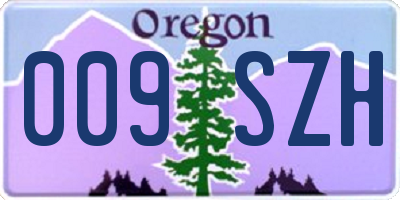 OR license plate 009SZH