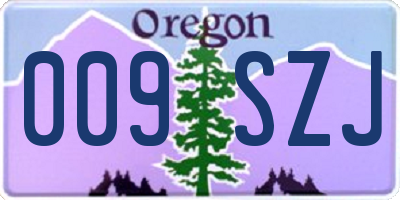 OR license plate 009SZJ