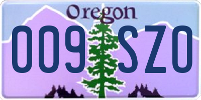 OR license plate 009SZO