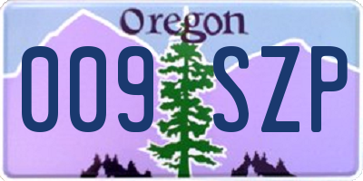 OR license plate 009SZP