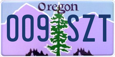 OR license plate 009SZT