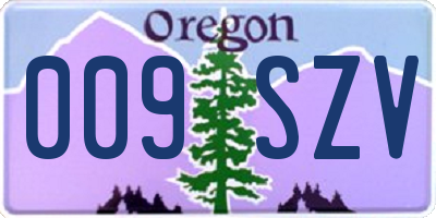 OR license plate 009SZV