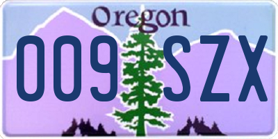 OR license plate 009SZX