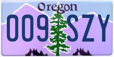 OR license plate 009SZY
