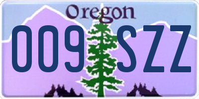 OR license plate 009SZZ