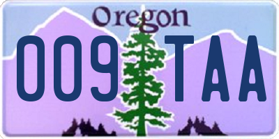 OR license plate 009TAA